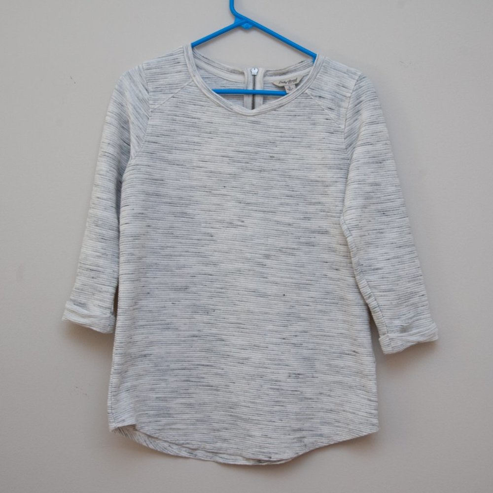 Lucky Brand Textured Zip Back Tunic Top Small